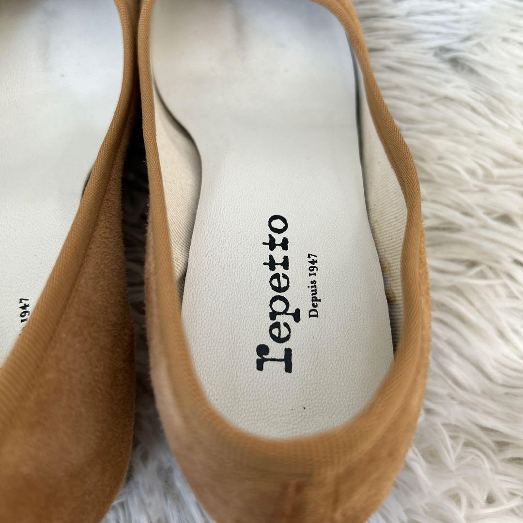 美品】Repetto PANAM スクエアトゥパテントチャンキーヒールパンプス