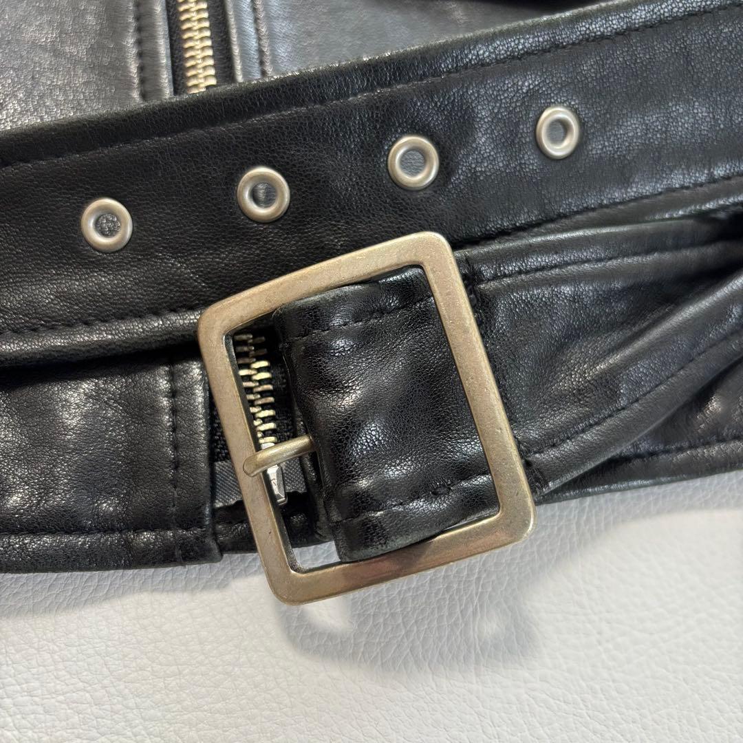 美品 ビューティフルピープル ラムレザーダブルライダースジャケット