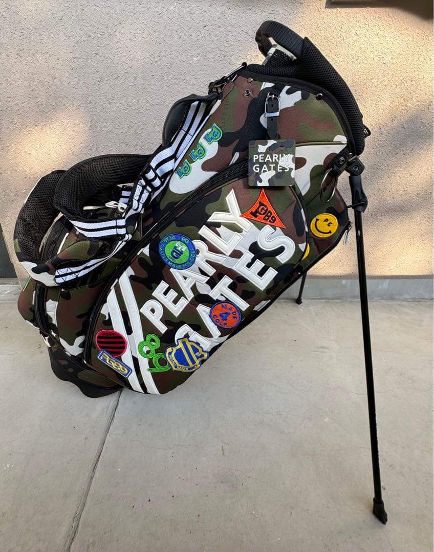 パーリーゲイツ ワッペンカモ柄 スタンド キャディバッグ - メルカリ