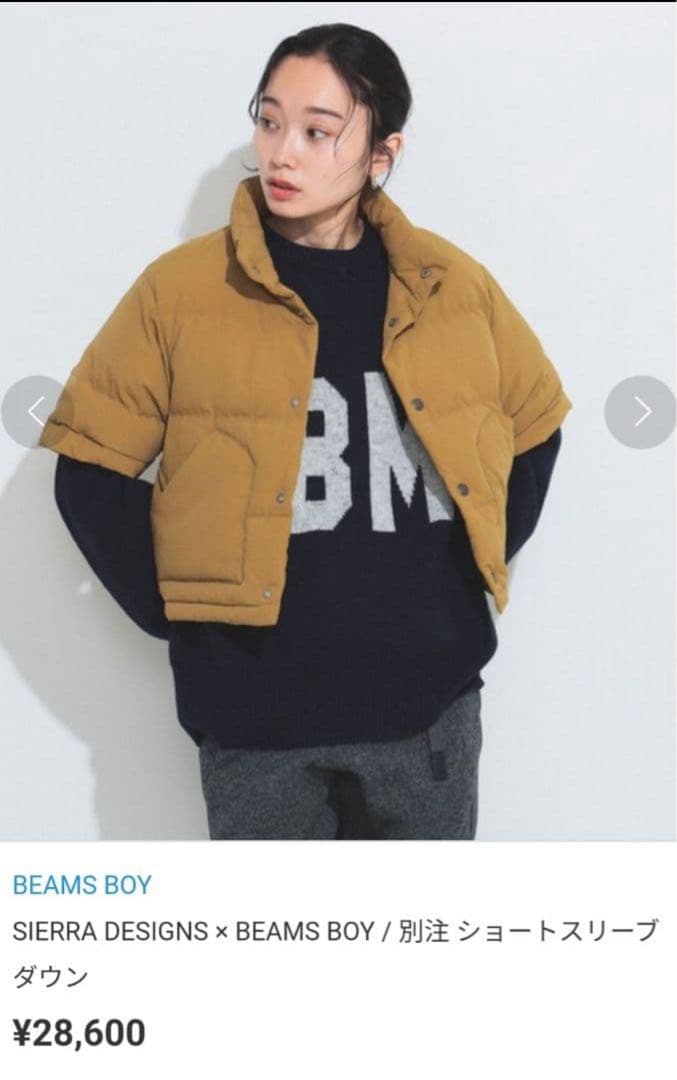 シエラデザイン×ビームスボーイ別注 ショートスリーブダウンMサイズ