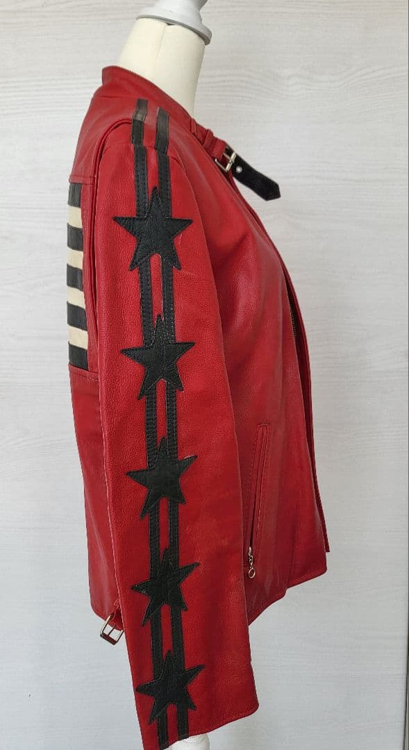 TK】ショット 100周年記念モデル レッドレザージャケット 国旗 - メルカリ
