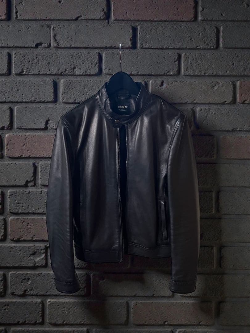 Emmeti エンメティ JURI シングルライダース ブラック 44 EMMETI（エンメティ） 美品 JURI ユリ シングル ライダース ジャケット