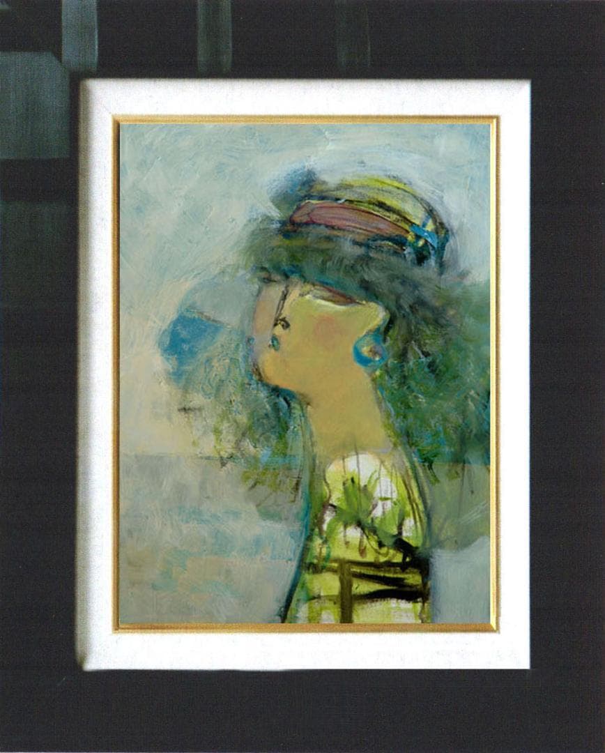 油絵 絵 絵画 インテリア 額付(黒) F4-052113 人物 女性像 楽天市場】【スーパーSALE10％OFF】絵画 カシニョール「ユリ」 額入り