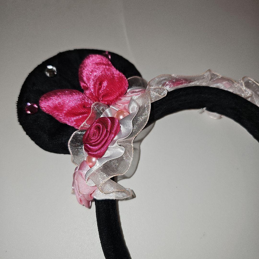 ディズニー ミニーちゃん カチューシャ 薔薇 ローズ フリル 廃盤品