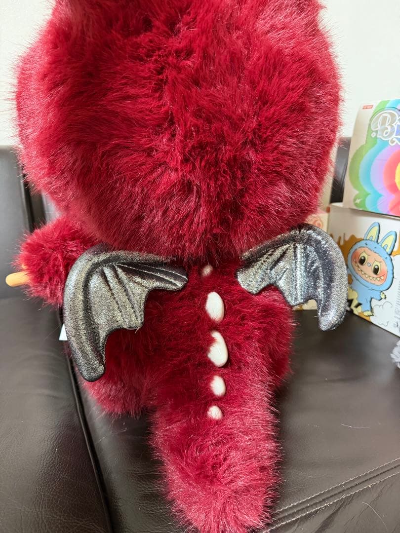 超特大60cmローズレッド天使ジモモ 羽付き ネックレス付き｜スペシャルオーダー