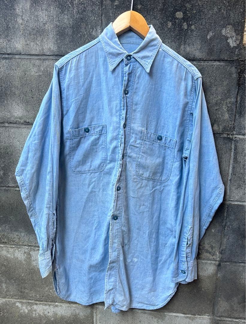 40s us navy chambray shirts 40年代 シャンブレー - メルカリ