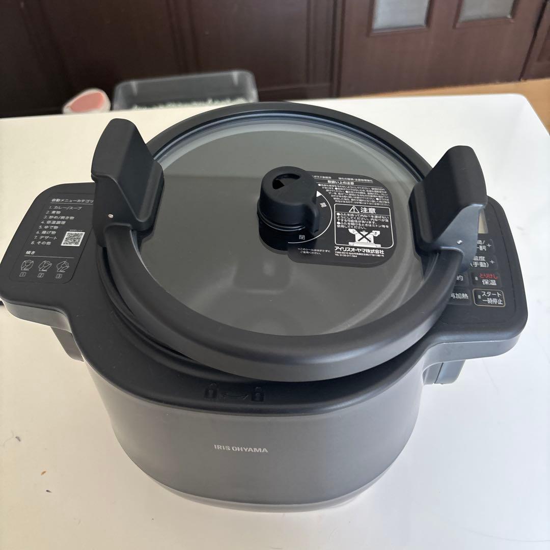IRIS OHYAMA 電気圧力鍋 4.0L グレー