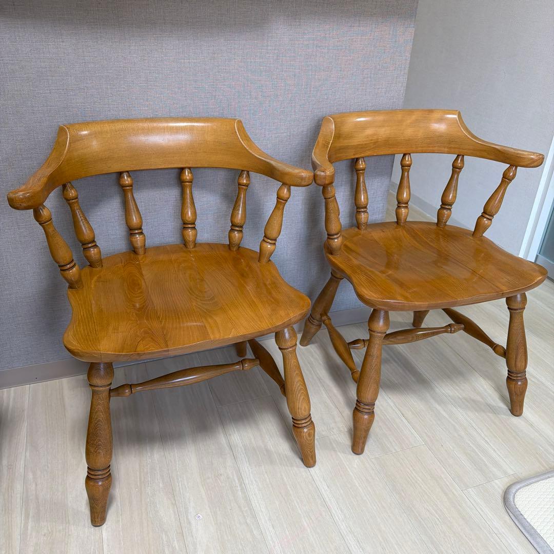 柏木工　木製背もたれ肘掛け付き椅子　2脚おまとめ【北摂付近引取り限定】 楽天市場】2/26迄☆激得クーポン！ダイニングチェア 1脚 2脚 3脚 4脚