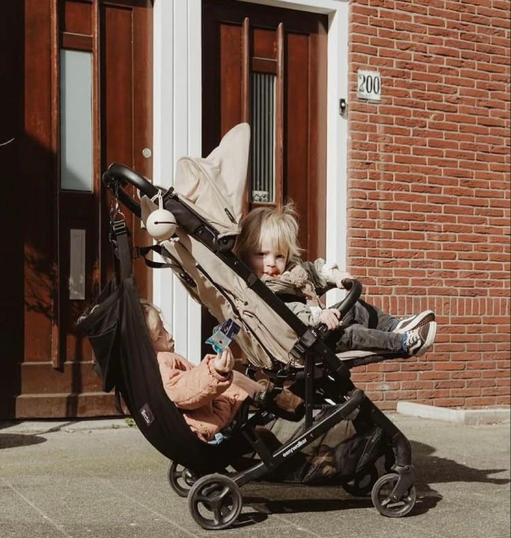 2人乗りベビーカー】ベビーカーハンモック ブラック MAZELAKI - メルカリ