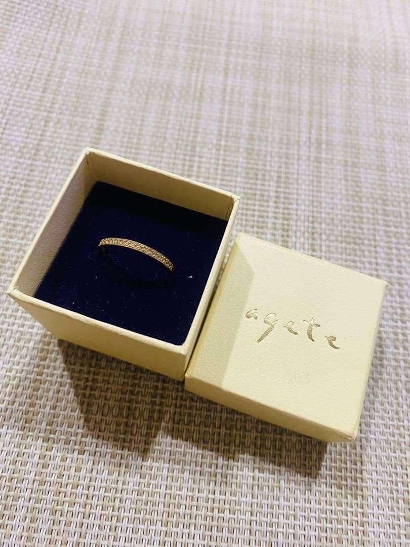 agete ハーフエタニティリング 14号 K18 ゴールド アガット ギフトに【agete】K18ハーフエタニティリング (Agete/指輪・リング