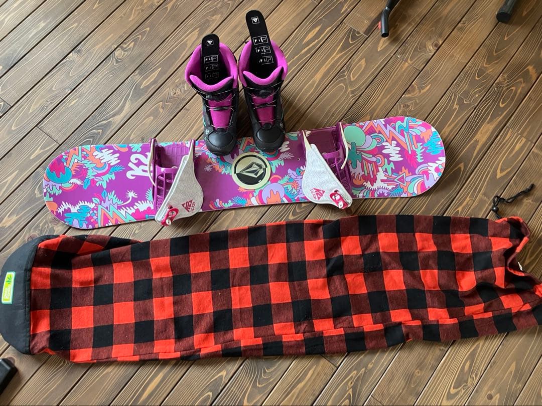 K2スノーボード 120cm ビンディング　ブーツ　袋付き　美品 K2スノーボード 120cm ビンディング ブーツ 袋付き 美品 K2 ケーツー