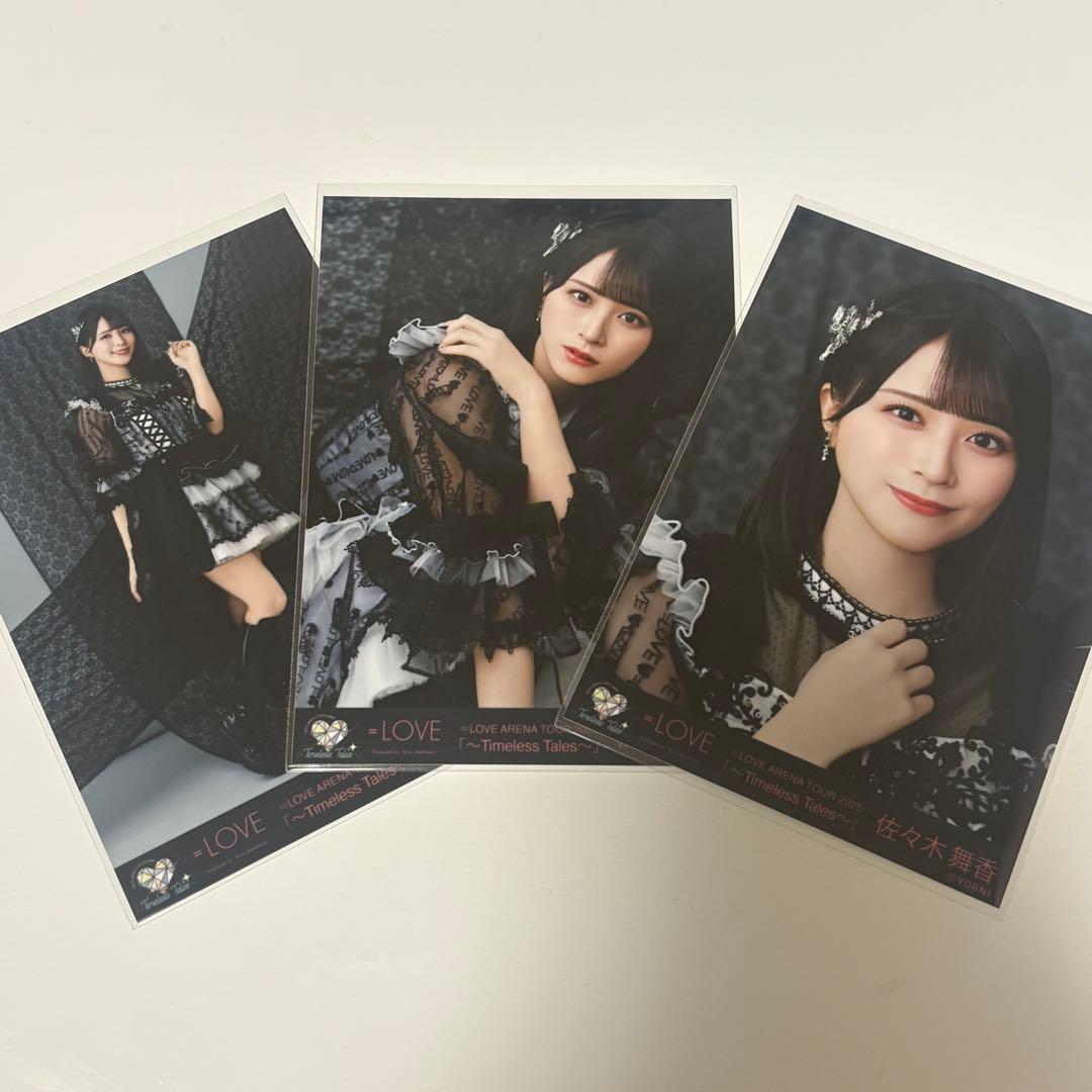 イコラブ 佐々木舞香 アリーナツアー2025衣装 生写真 直筆 チュウ 黒衣装