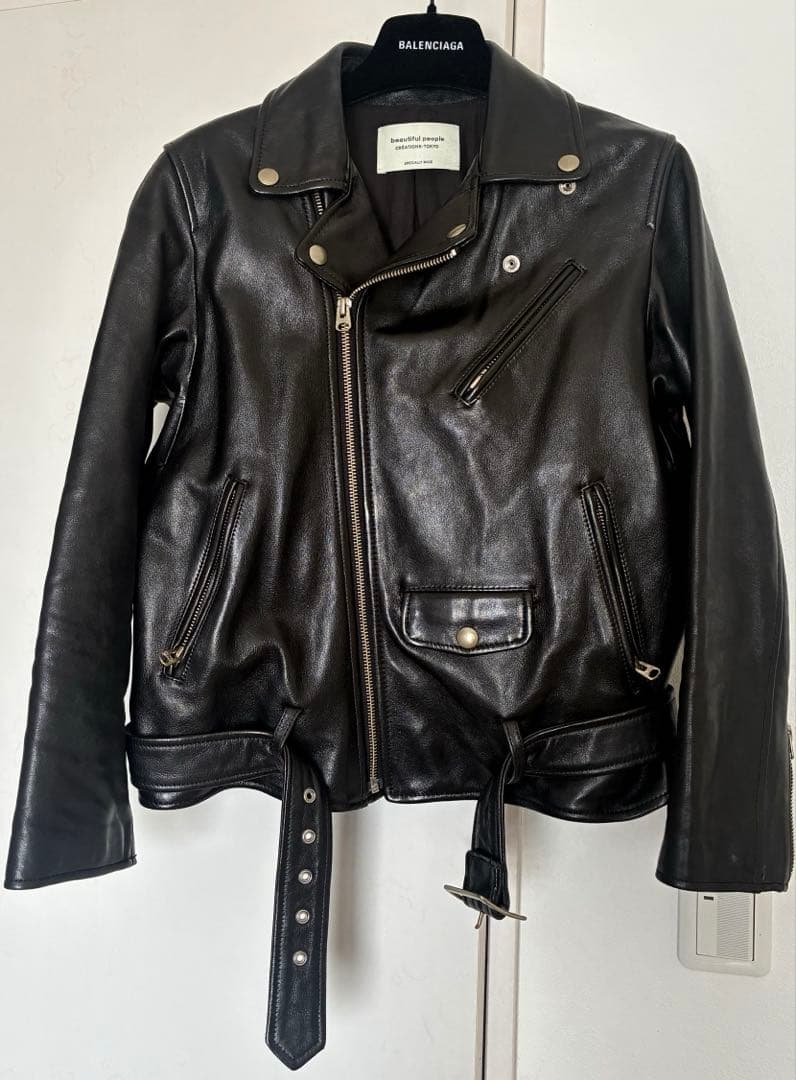 beautiful people ダブルライダースジャケット ブラック160 - メルカリ