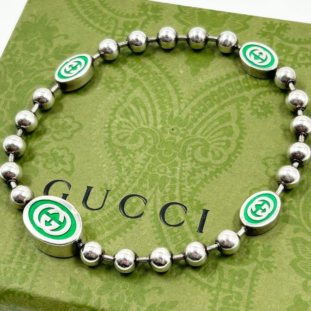 美品✨　グッチ　GUCCI ブレスレット　インターロッキング　ボールチェーン G GUCCI（グッチ） インターロッキングG ボールチェーンブレスレット