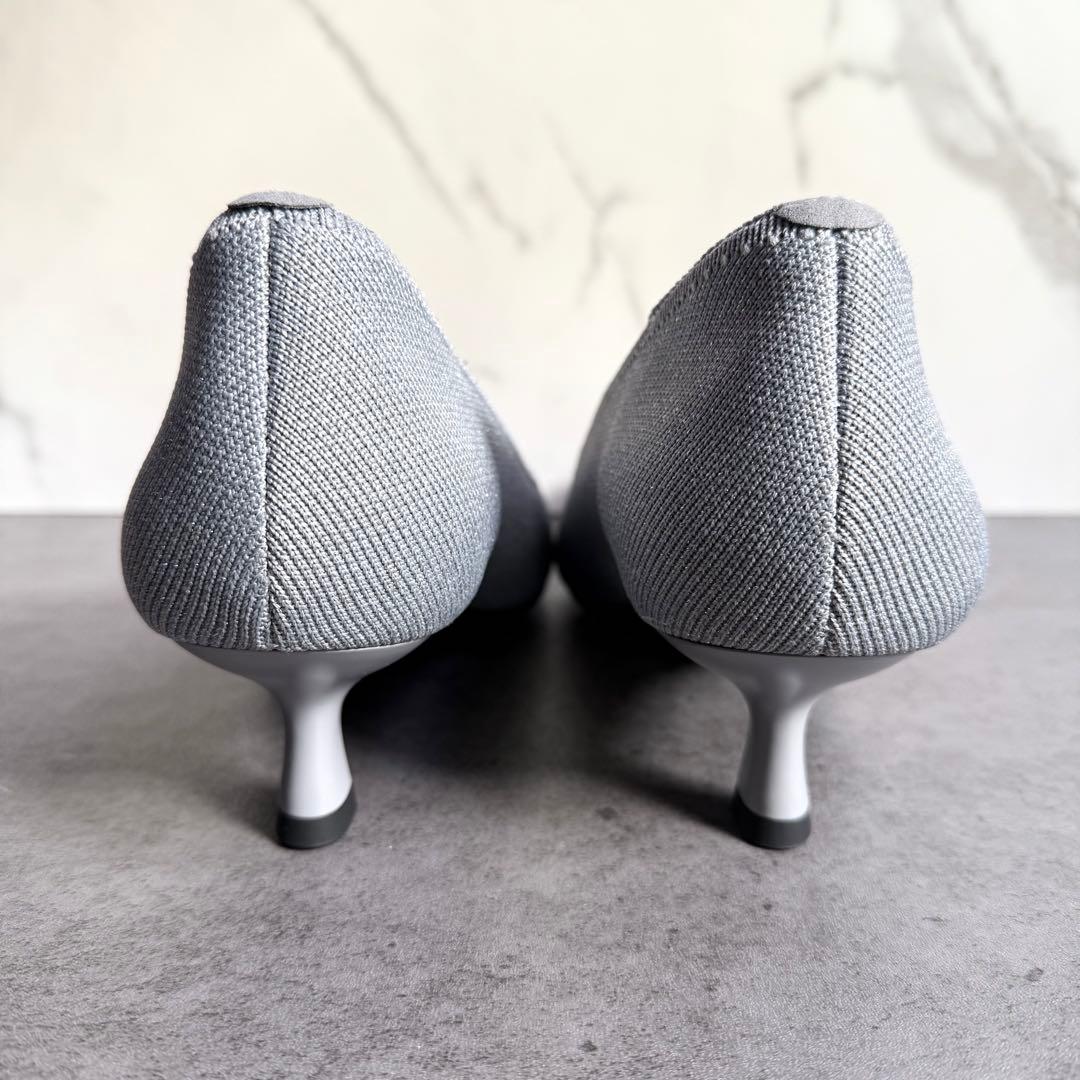 新品 VIVAIA ポインテッドトゥ パンプス 37 23.5cm グレー