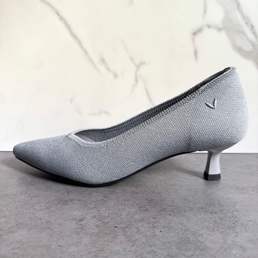 新品 VIVAIA ポインテッドトゥ パンプス 37 23.5cm グレー