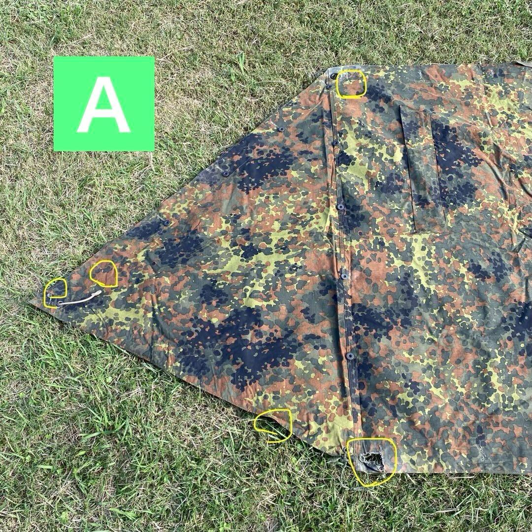 ドイツ軍 軍幕 ハーフシェルター2枚① パップテント 袋付 フレクター