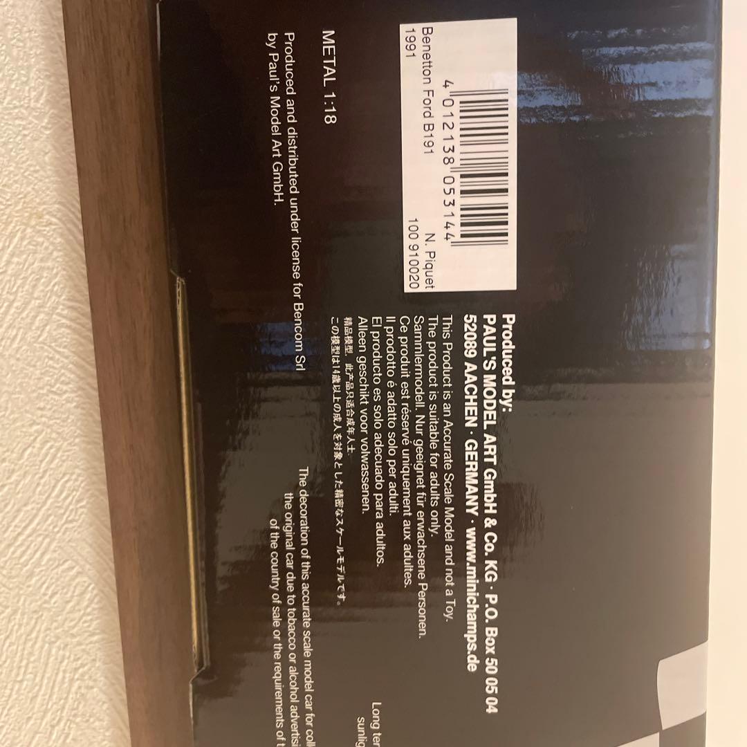 未使用 美品 ミニチャンプス1/18 ベネトン1991 R.モレノ N.ピケ - メルカリ