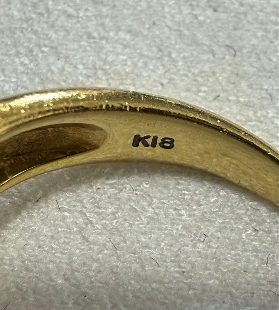 ★スクエアカットエメラルド(0.6ct)＆ダイヤ(0.05ct)　K18リング★