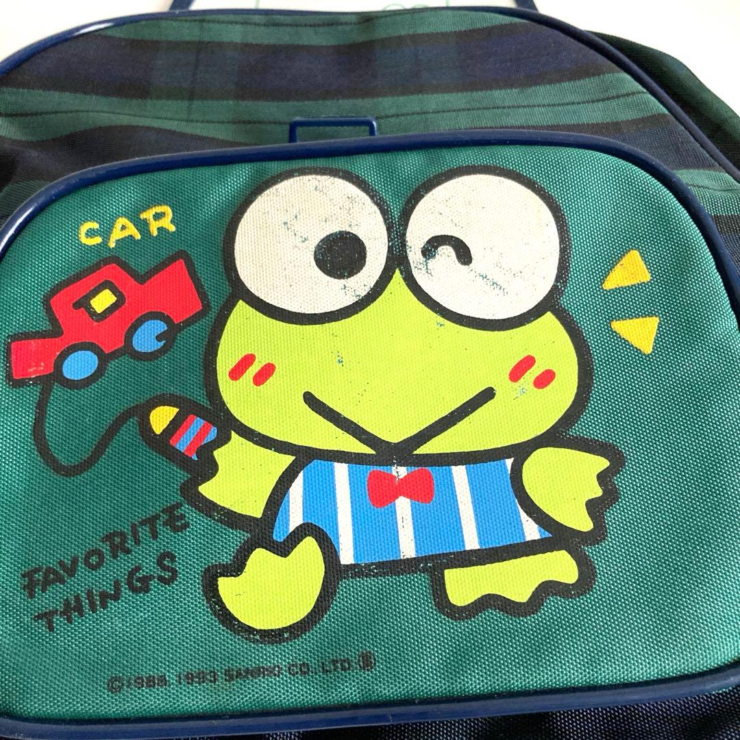 レトロ サンリオ けろけろけろっぴ リュック 緑 チェック柄 - メルカリ