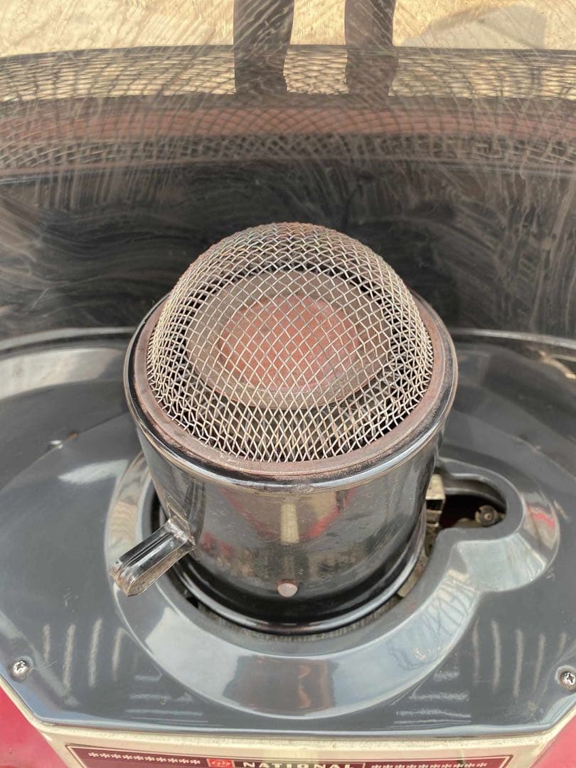 NATIONAL ストーブ 赤 メッシュカバー付き - メルカリ
