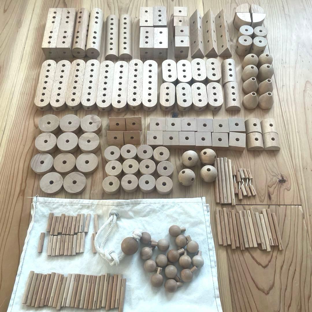 童具館 くむくむ 収納袋付き積み木 和久洋三 木育 知育 waku 知育玩具