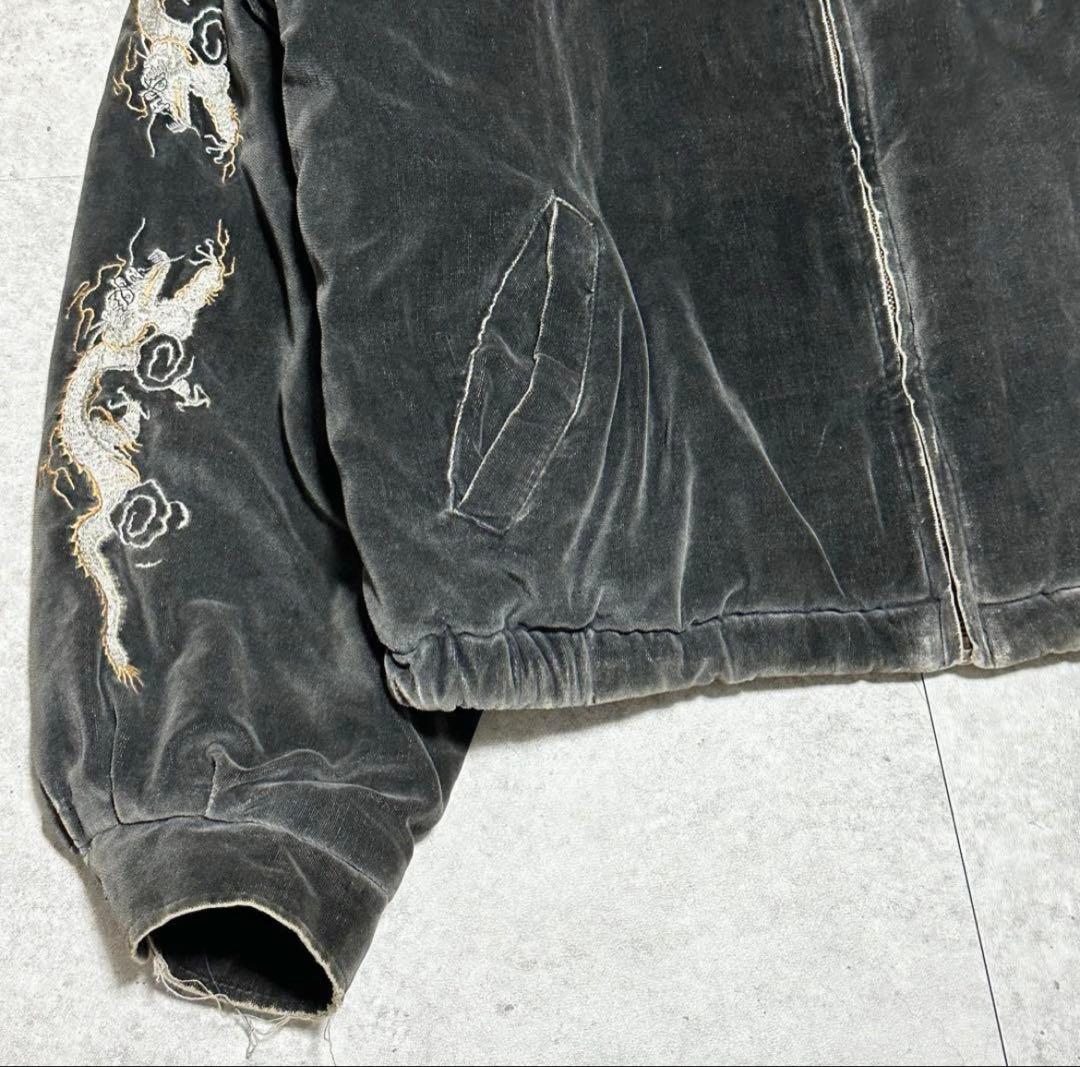 Houston 90s スカジャン 別珍 キルティング 黒 襤褸 雰囲気 - メルカリ