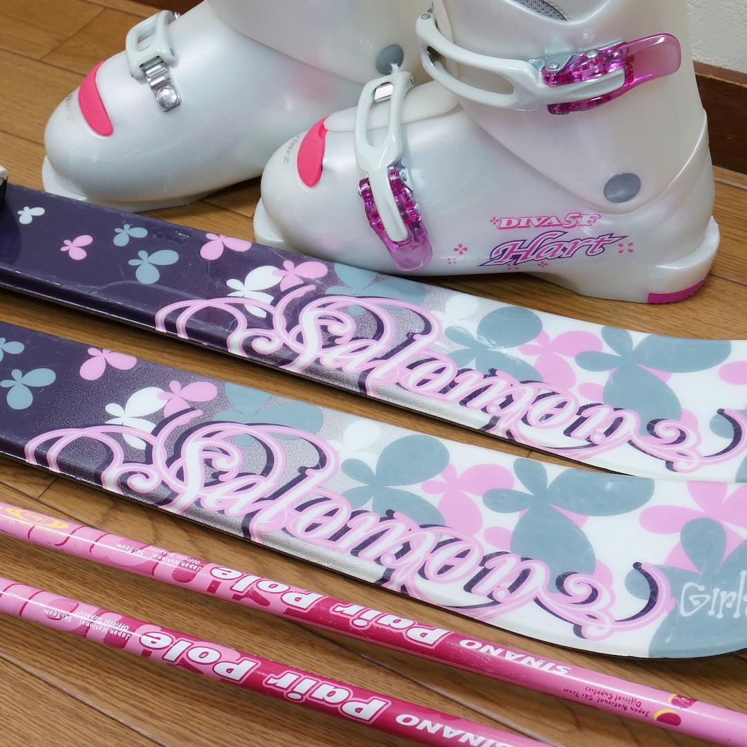 メンテ済 120cm 靴21cm SALOMON カービングスキーセット - メルカリ