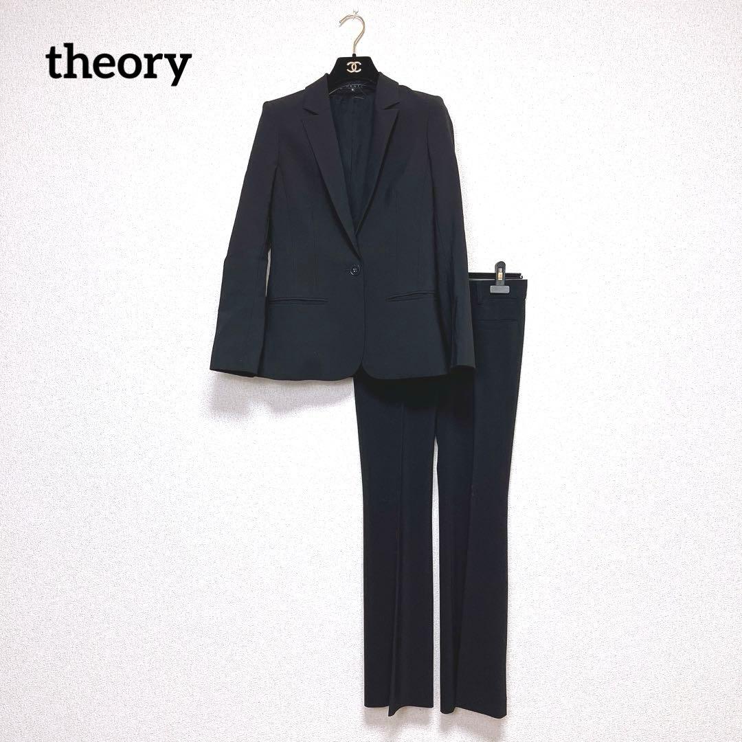 Theory テーラード ジャケット パンツ スーツ 上下 セットアップ 黒 theory セオリー パンツスーツ 上下セット 薄手 セットアップ