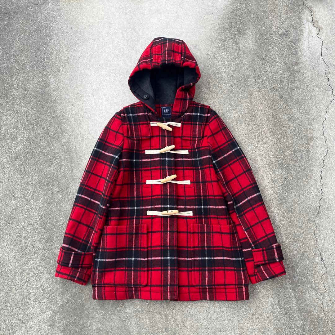 00's vintage old gap タータン チェック ダッフルコート - メルカリ
