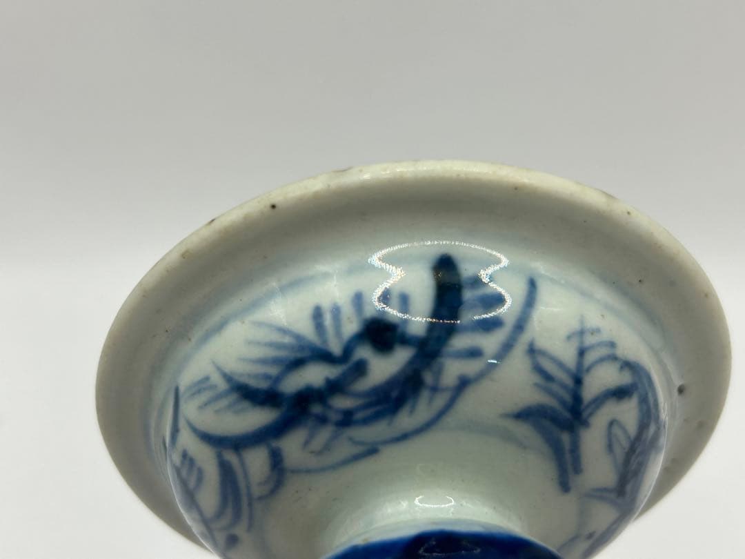 中国 清時代 染付高台皿 アンティーク 送料込み0925 - メルカリ