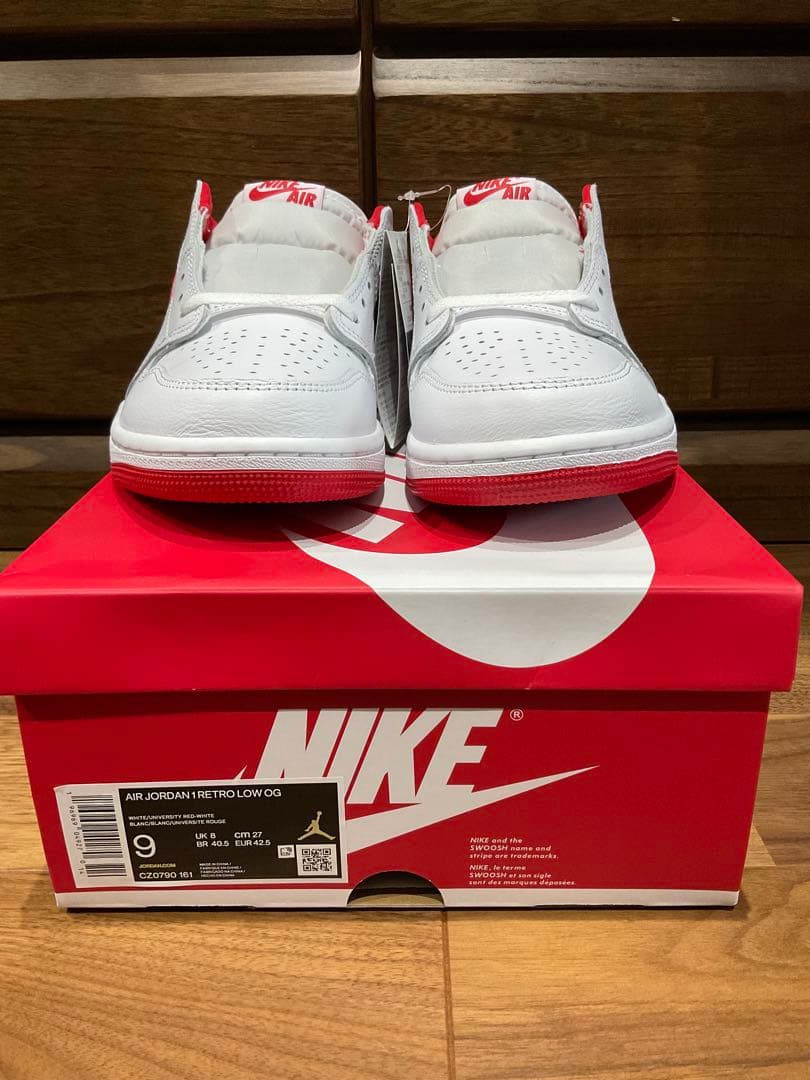新品 AIR JORDAN 1 LOW OG 27.0cm ユニバーシティレッド
