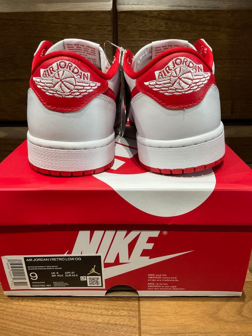 新品 AIR JORDAN 1 LOW OG 27.0cm ユニバーシティレッド