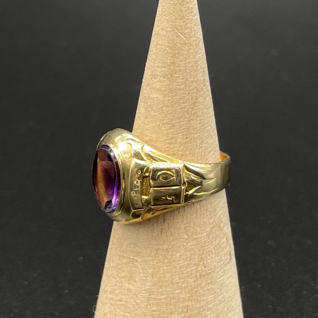 極希少 ヴィンテージ ティファニー ゴールド アメジスト リング 7号