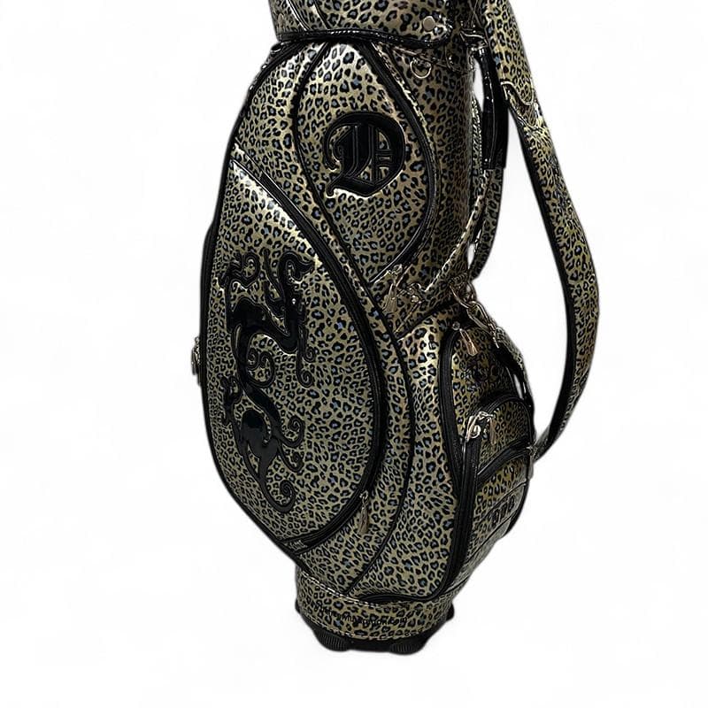 ダンスウィズドラゴン エナメルレオパード キャディバッグ ゴールド系