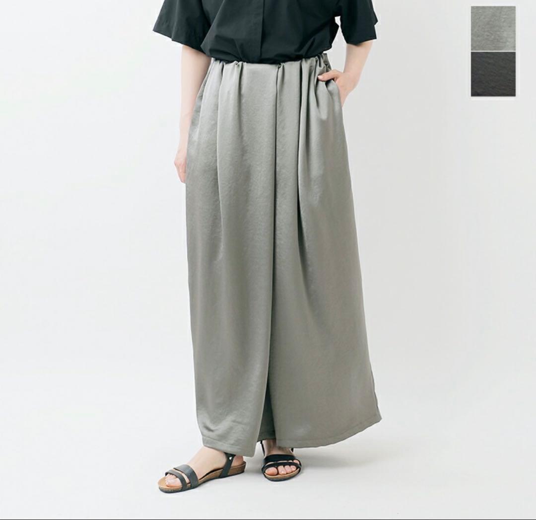 新品未使用⭐︎ミズイロインド　サテン フロントタック ロング スカート 楽天市場】mizuiro ind ミズイロインド サテン フロントタック ロング