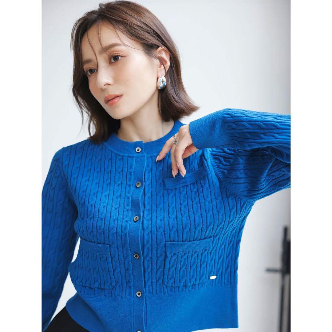 anuans リトルケーブルニットカーディガン （TURQUOISE） - メルカリ