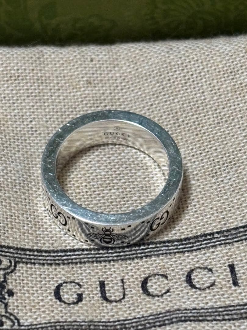 GUCCI グッチ 指輪 シルバー リング GG＆ビー 蜂 13 - メルカリ