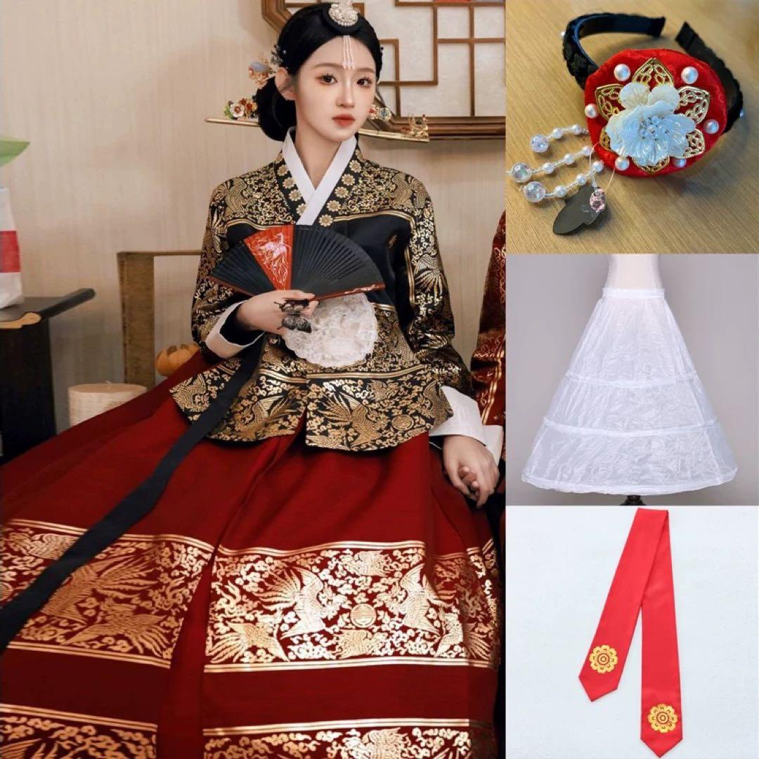 * Sakura プロフ必読お願い致します伝統韓服 黒赤、赤黒バニエ一点