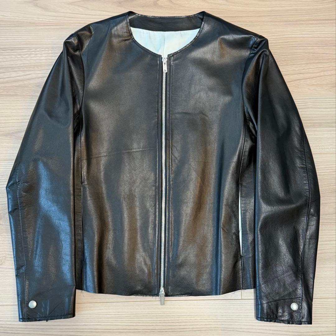 ‼️SALE‼️ The Letters ノーカラーレザージャケット ジャケット ノーカラージャケット ラムレザー レディース : ZOZOTOWN
