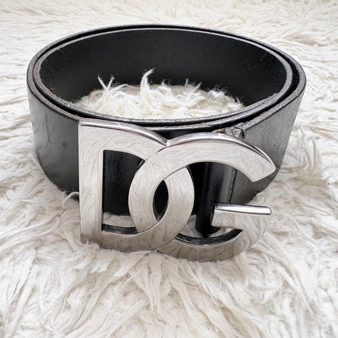 美品/DOLCE&GABBANA/DGデカロゴベルト/黒/メンズ／レザー ブラックのメンズ ベルト レザー DGロゴ | Dolce&Gabbana®