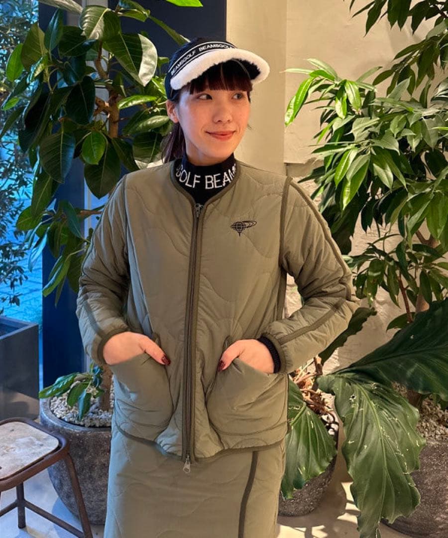 BEAMS GOLF ORANGE LABEL / ノーカラー キルト ブルゾン - メルカリ