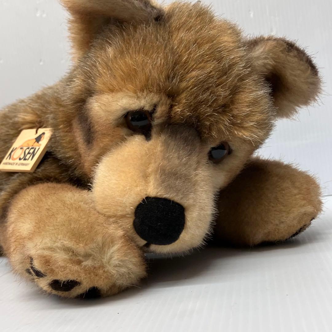 【Kösen/ケーセン】ぬいぐるみ　オオカミの子　横たわり　伏せ　寝そべり