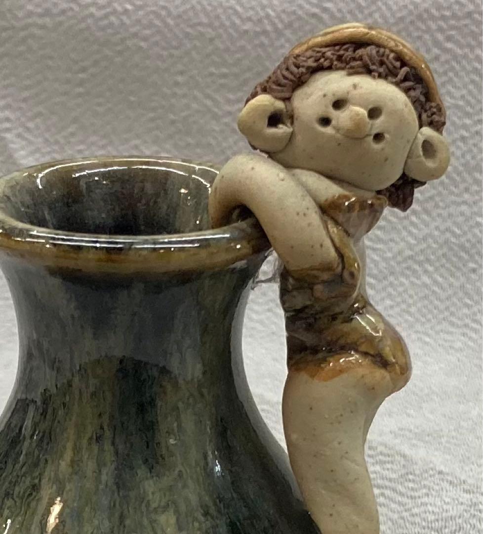 B37 森元青芳作 徳利 砥部焼 花生 「念ずれば花開く」人形 酒器 - メルカリ