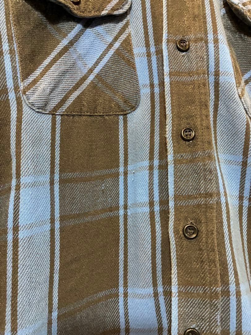 ぐ*す様 70s Trails End 青黒 ブロックチェック ネルシャツ ヴィ