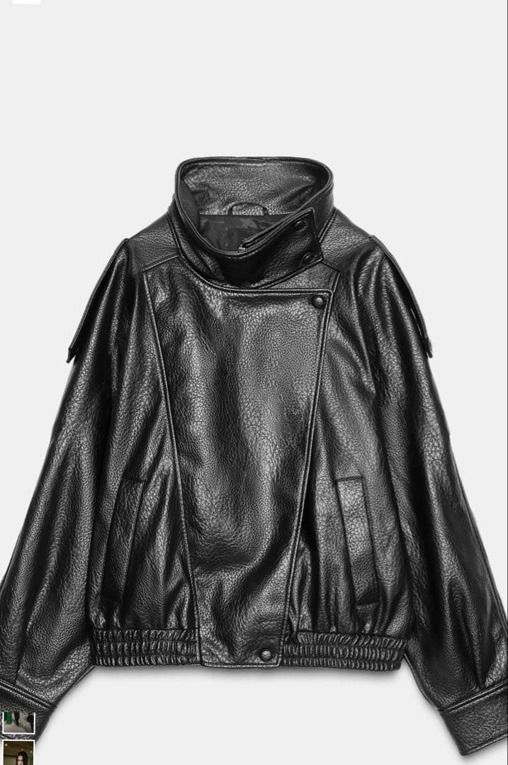 新品】ZARAフェイクレザージャケット XLサイズ ブラック ysl - メルカリ