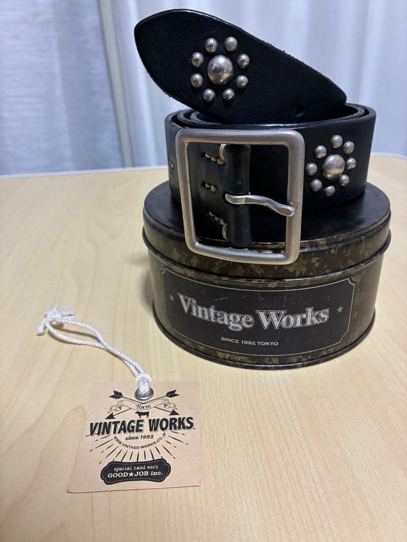 Vintage Works DH5676スタッズ付レザーベルトダークブルー 通販ファッション - Vintage Works DH5676スタッズ付レザーベルト