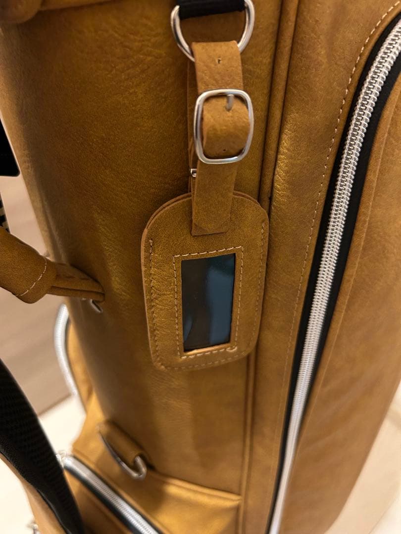 アクセル ブラウン ゴルフキャディバッグ 合成皮革 ヘッドカバー付き