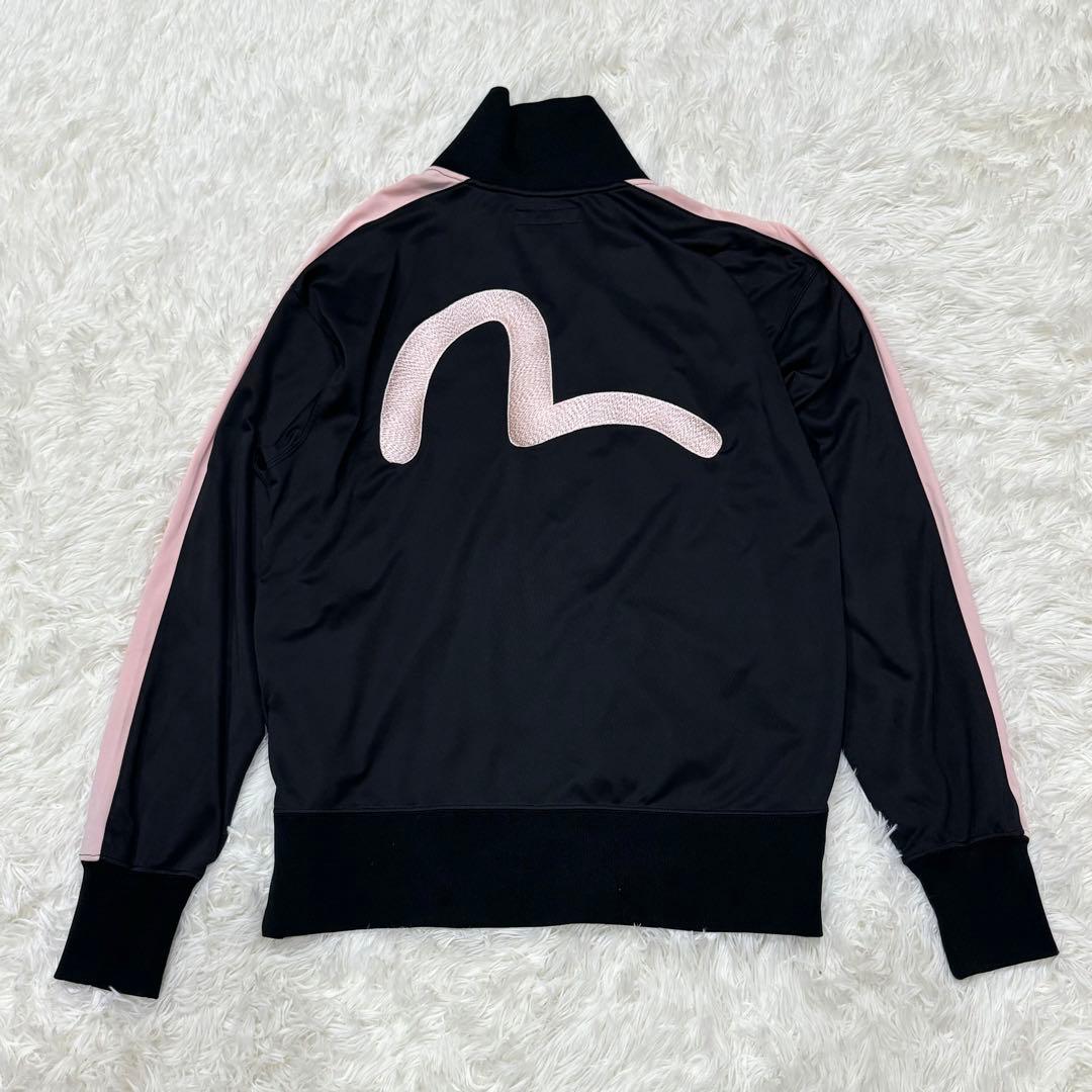 EVISU エビス カモメ刺繍ロゴ トラックジャケット 42 黒 ピンク - メルカリ