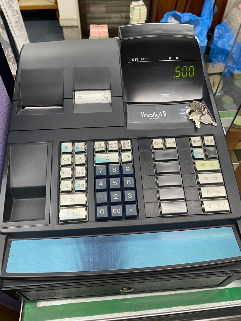 TEC Shallot II レジスター 黒色 鍵付き 東芝テック電子レジスター MA-500-5